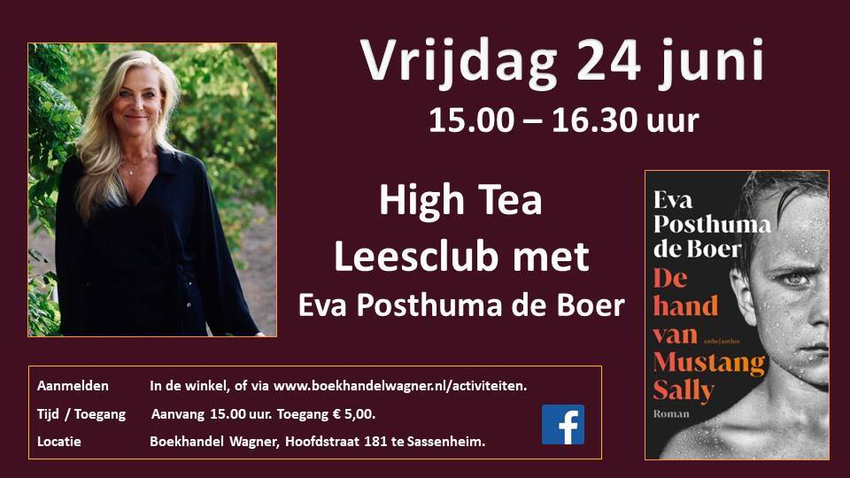 Uitnodiging: high tea leesclub met Eva Posthuma de Boer 24 juni 15.00